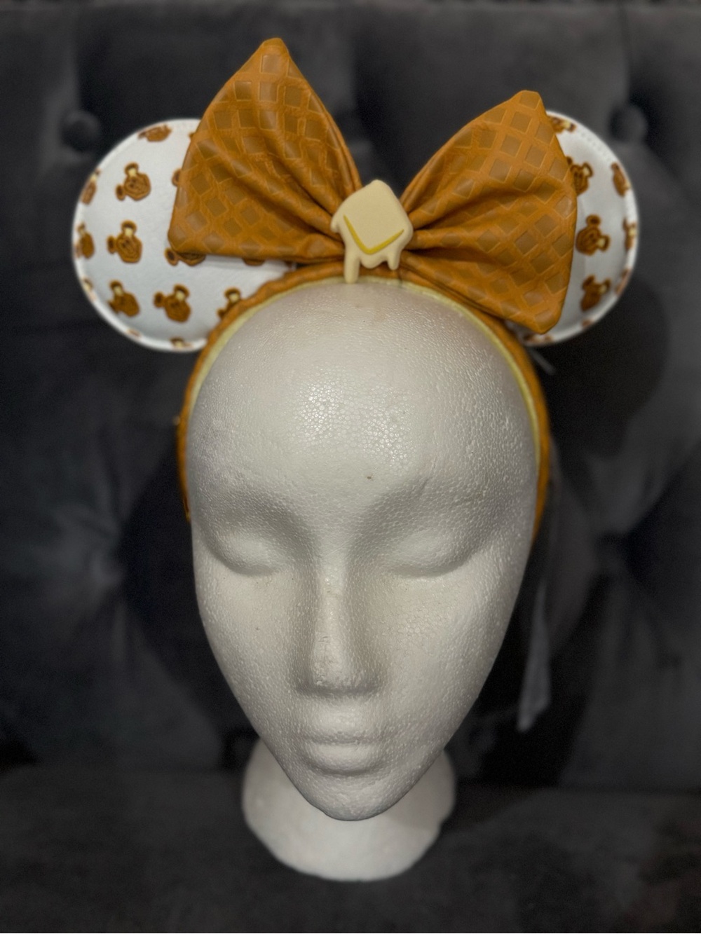 Loungefly Disney parks Mickey Waffle Ear Headband with Bow. HTF NEW Collectible - Picture 2 of 12